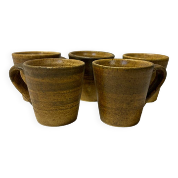 Set of 5 stoneware espresso cups