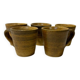 Set of 5 stoneware espresso cups