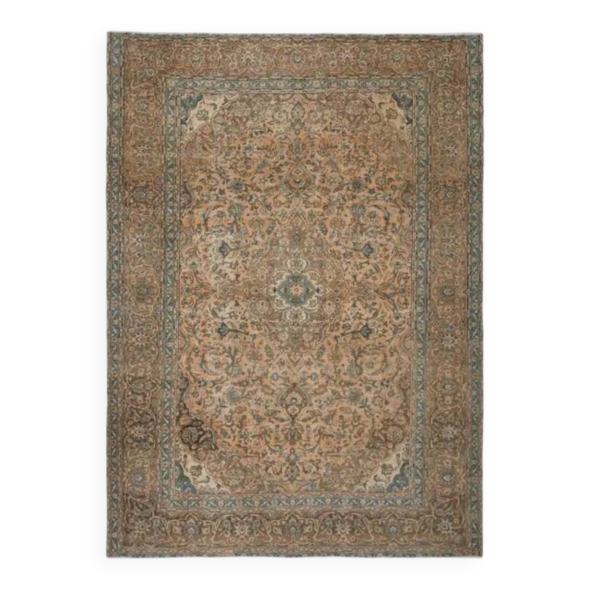 1970s Vintage Persian Handknotted Wool Orange Oversize Area Rug❤ 282x380