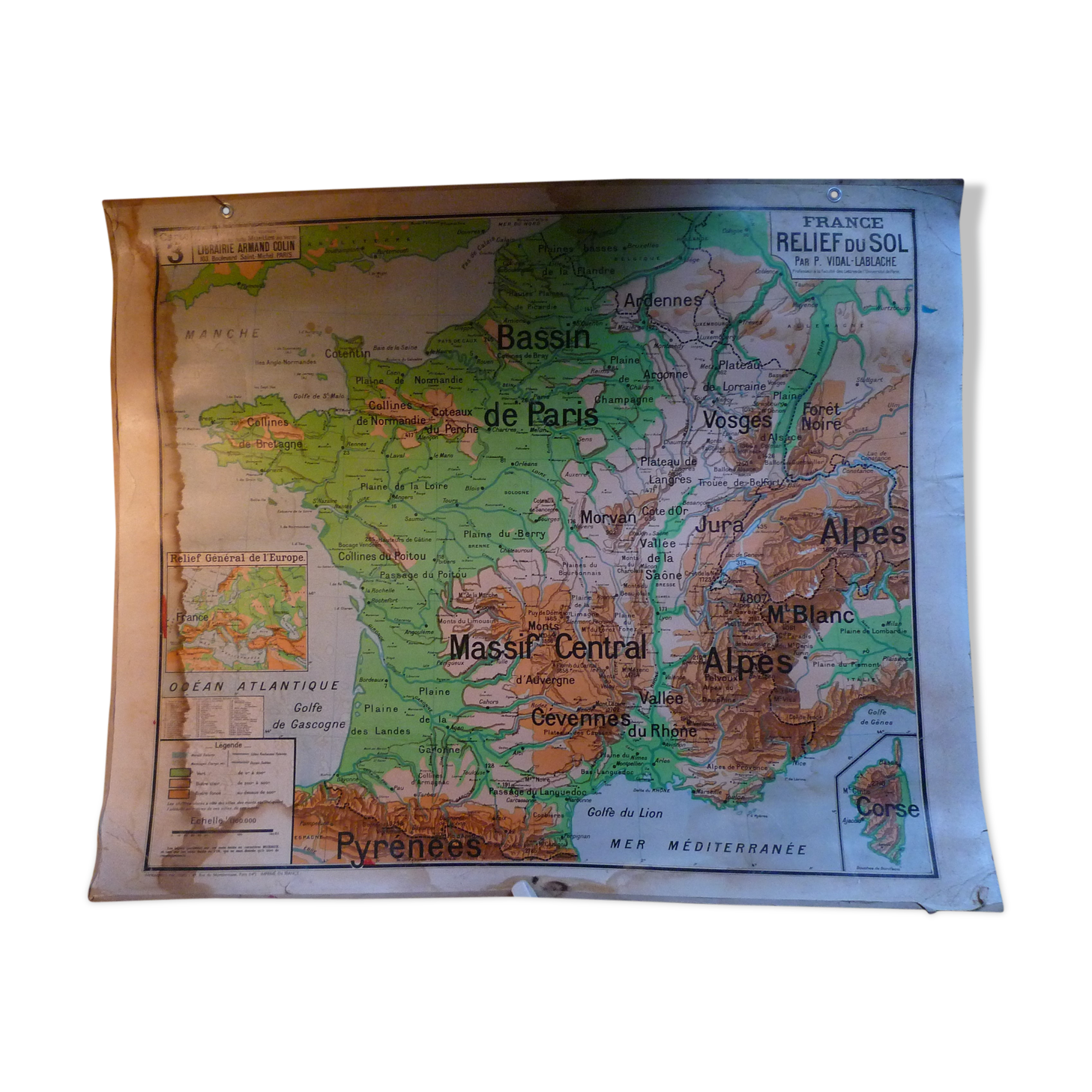 Old school map, geographic, 50s-60s