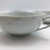4 broth bowls in taraud limoges porcelain.
