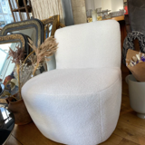 White curly wool armchair