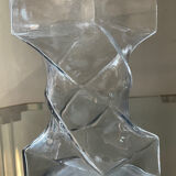 Vintage twisted molded glass vase