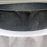 Large vintage industrial zinc basin with spout.