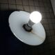 Industrial green and white enameled sheet metal wall light 1940 porcelain socket
