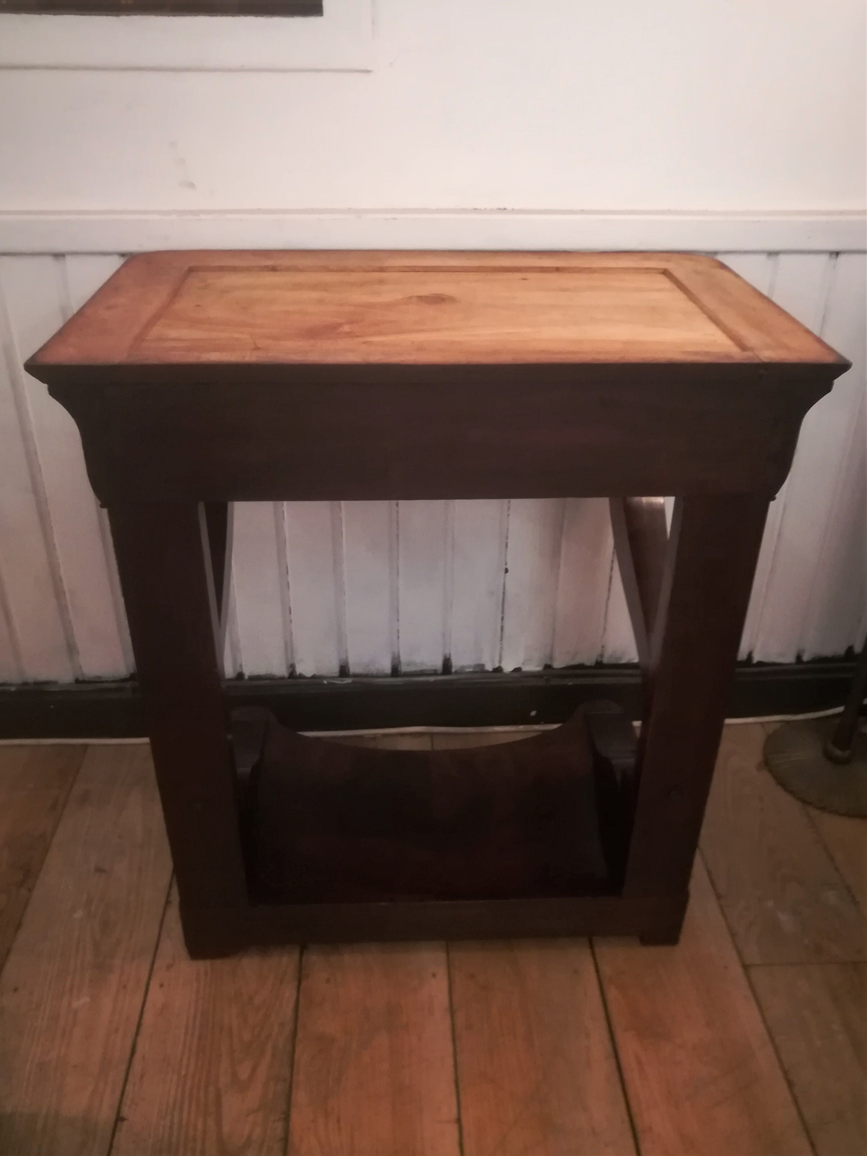 Consoles pair restoration in mahogany and black granite
