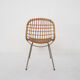 Vintage rattan and metal dining chair