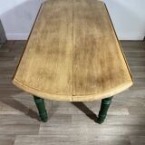 Table en Bois - Ovale - Bois brut et pied Vert