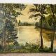 Oil on canvas "By the River", signed