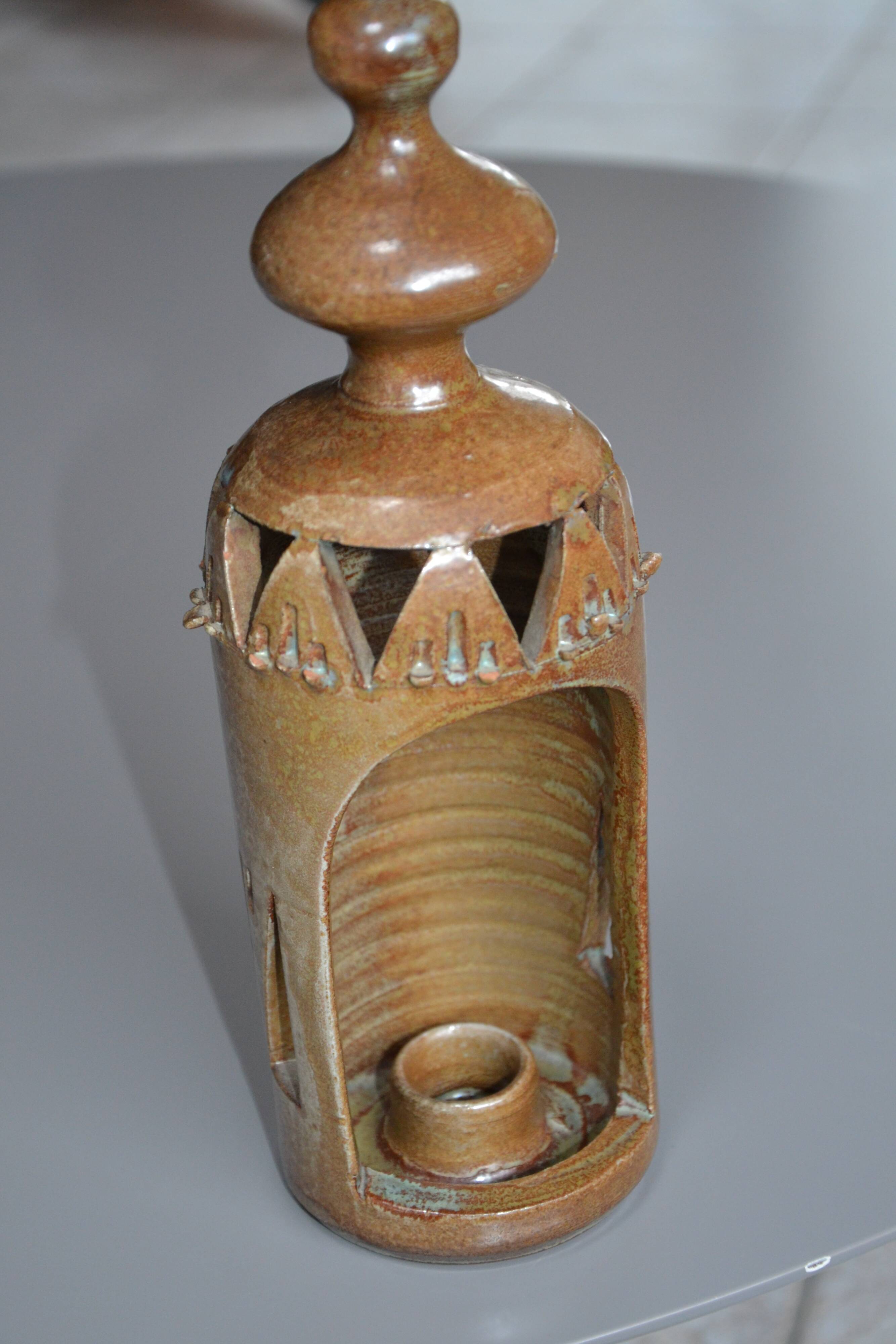 Stoneware photophore "the Cyclades" 1970s