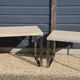 2 nesting tables chrome steel travertine