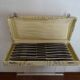 24 Art Deco style stainless steel knives - 12 desserts and 12 cheeses - In boxes