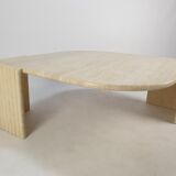 Mid-Century Italian Travertine Coffee Table, 1980's