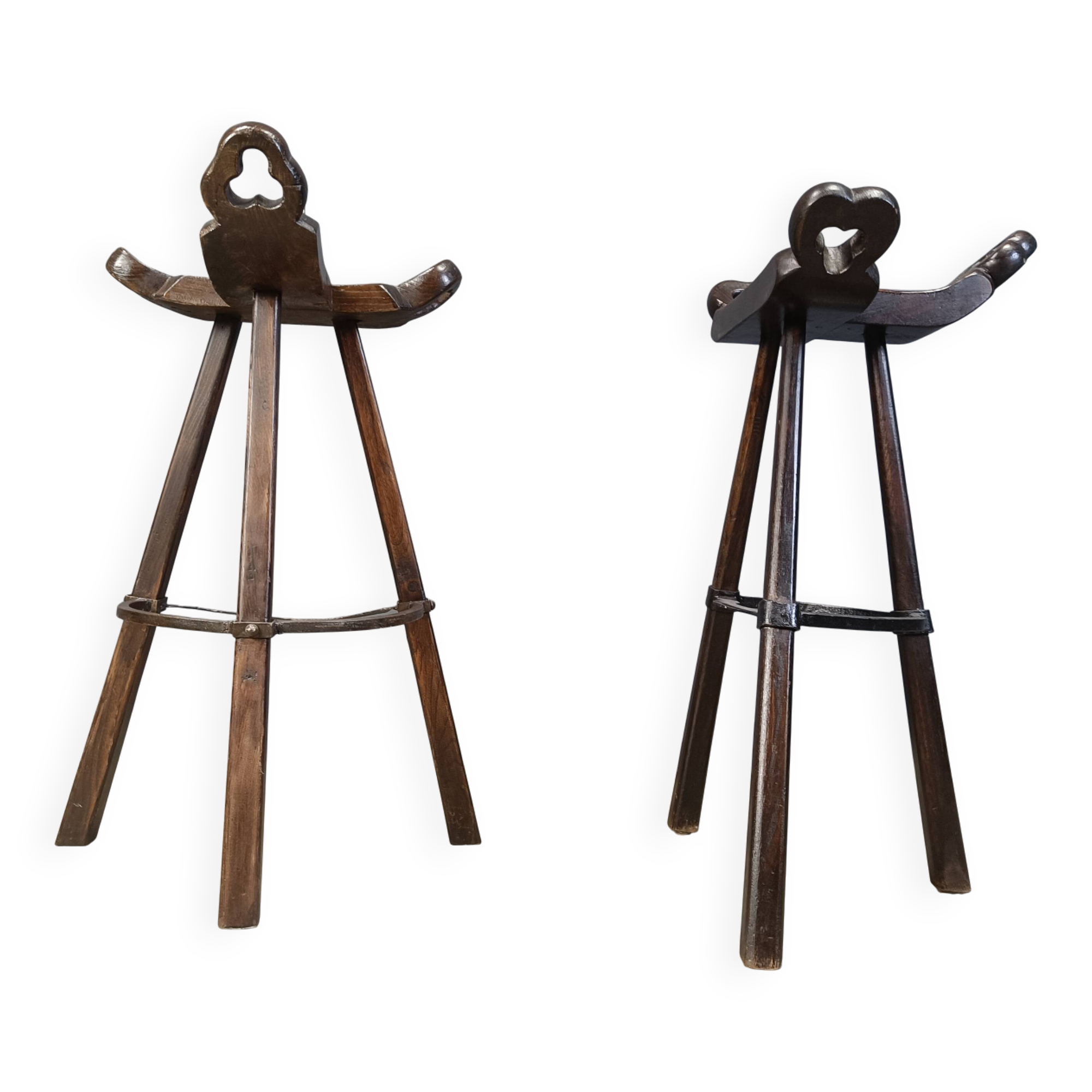 Mid century brutalist bar stools - set of 6, 1960s