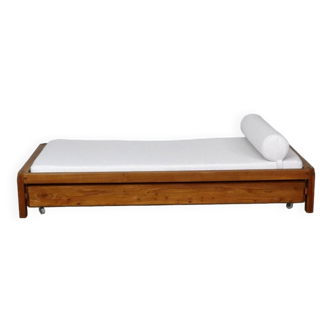 Pierre Chapo L03 Daybed In Solid Elm, France 1960s