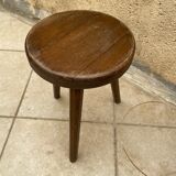 Tripod wooden stool vintage design 1960