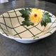 Cup vintage in ceramic enamelled signed fleur peinture decoration