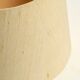 Beautiful minimalist 80s DOMUS teak table lamp with original wild silk fabr