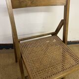 Vintage wooden and cane folding chair