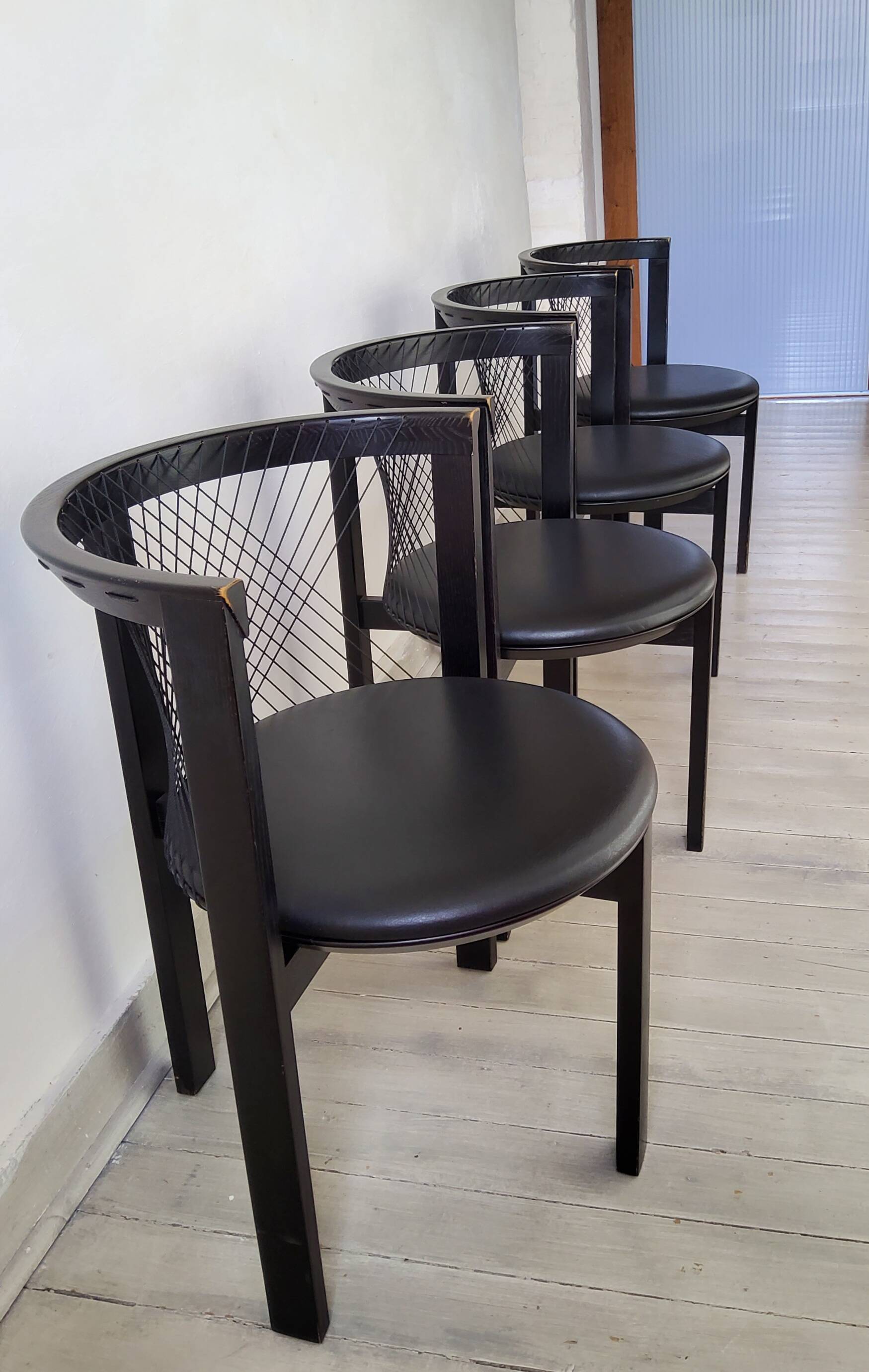 Vintage Niels Jorgen Haugesen String chairs for Tranekaer, Denmark 1980s