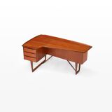Freestanding Boomerang Writing Desk by Peter Løvig Nielsen for Løvig, 1960s