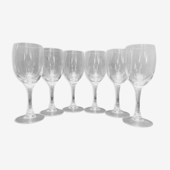 Suite de 6 verres à pied en cristal