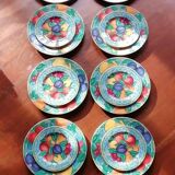 Set of 2 x 12 fine porcelain plates, dinner and dessert plates - Basket