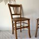 Set of 5 beech wood bistro chairs from the 1950s