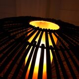 Paire de lampadaires en rotin C1970