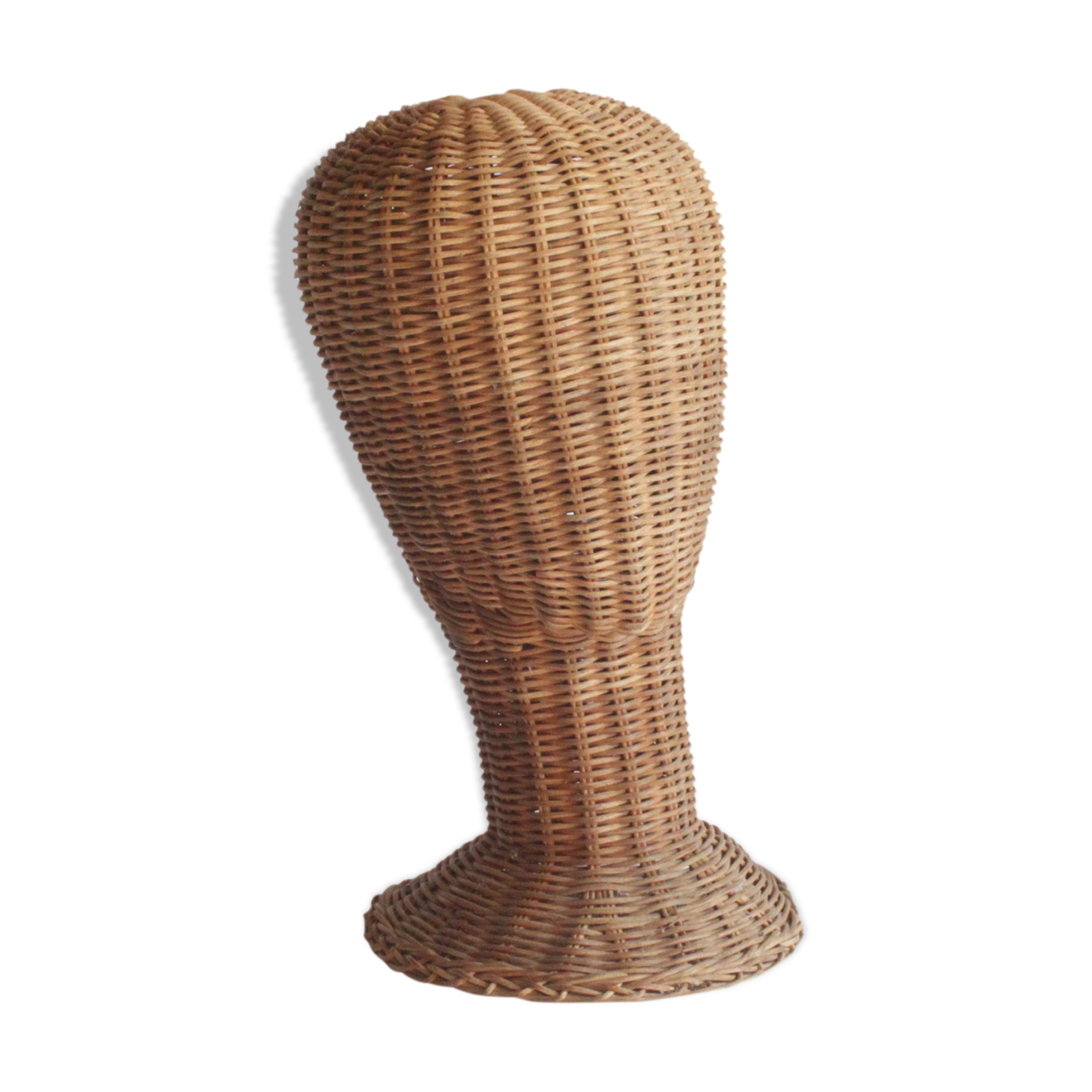 Rattan mannequin head, 1950s.