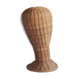 Rattan mannequin head, 1950s.