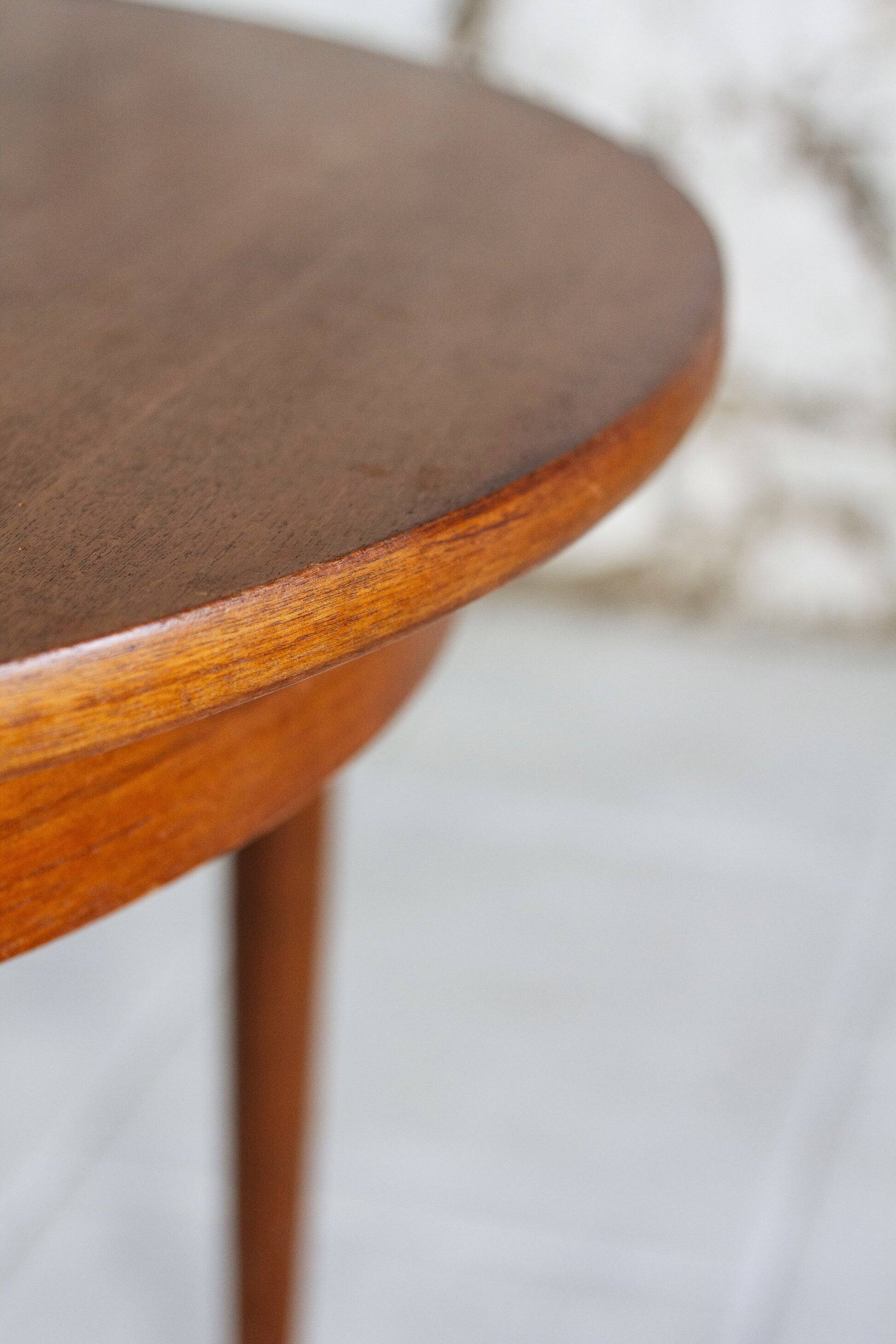 Vintage Scandinavian round teak table, 1960
