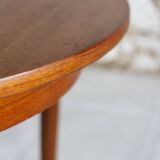 Vintage Scandinavian round teak table, 1960