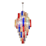 Monumental Contemporary Multicolour “Square Bark” Murano Glass Italian Chandelier