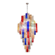 Monumental Contemporary Multicolour “Square Bark” Murano Glass Italian Chandelier