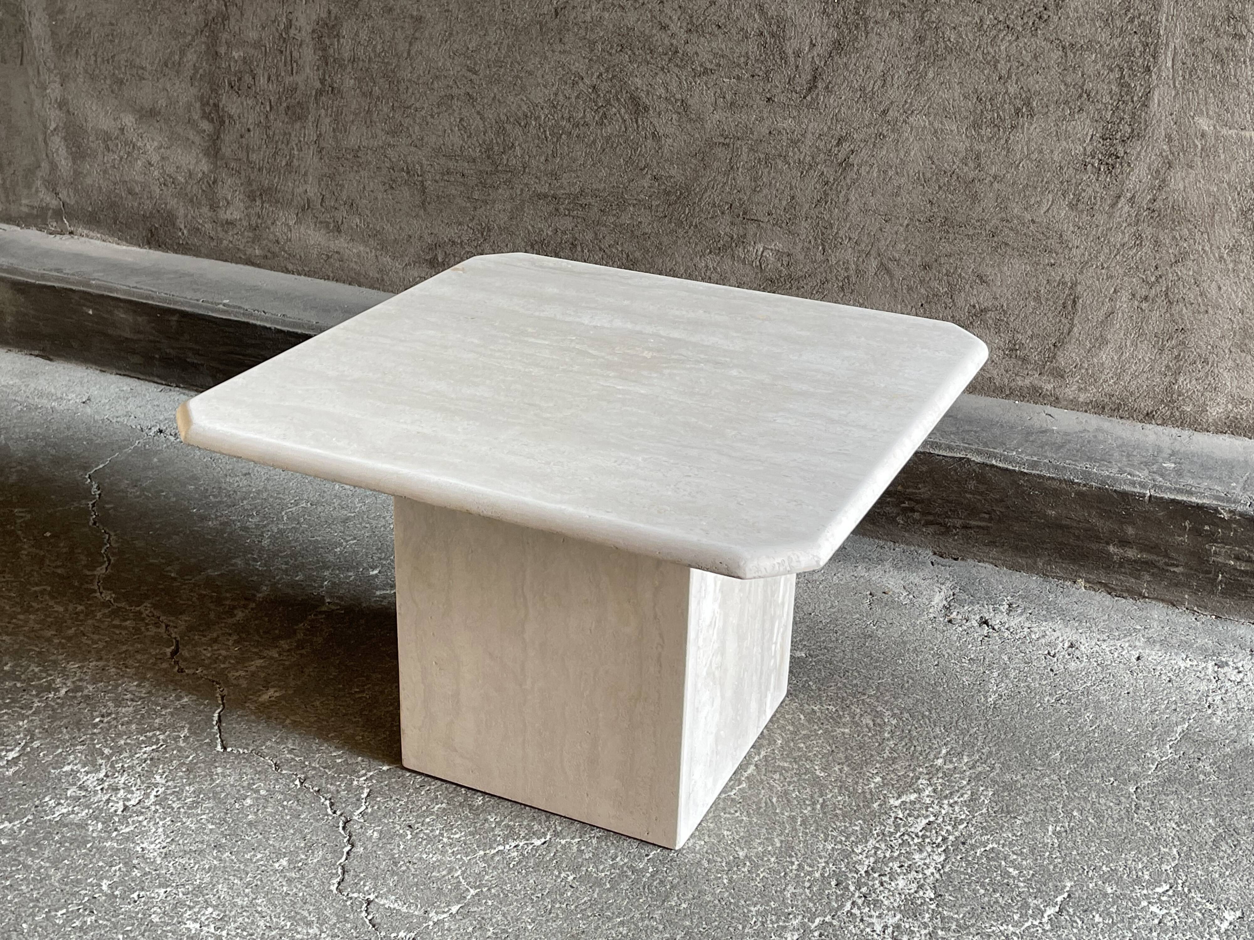 Square travertine coffee table, 1960s