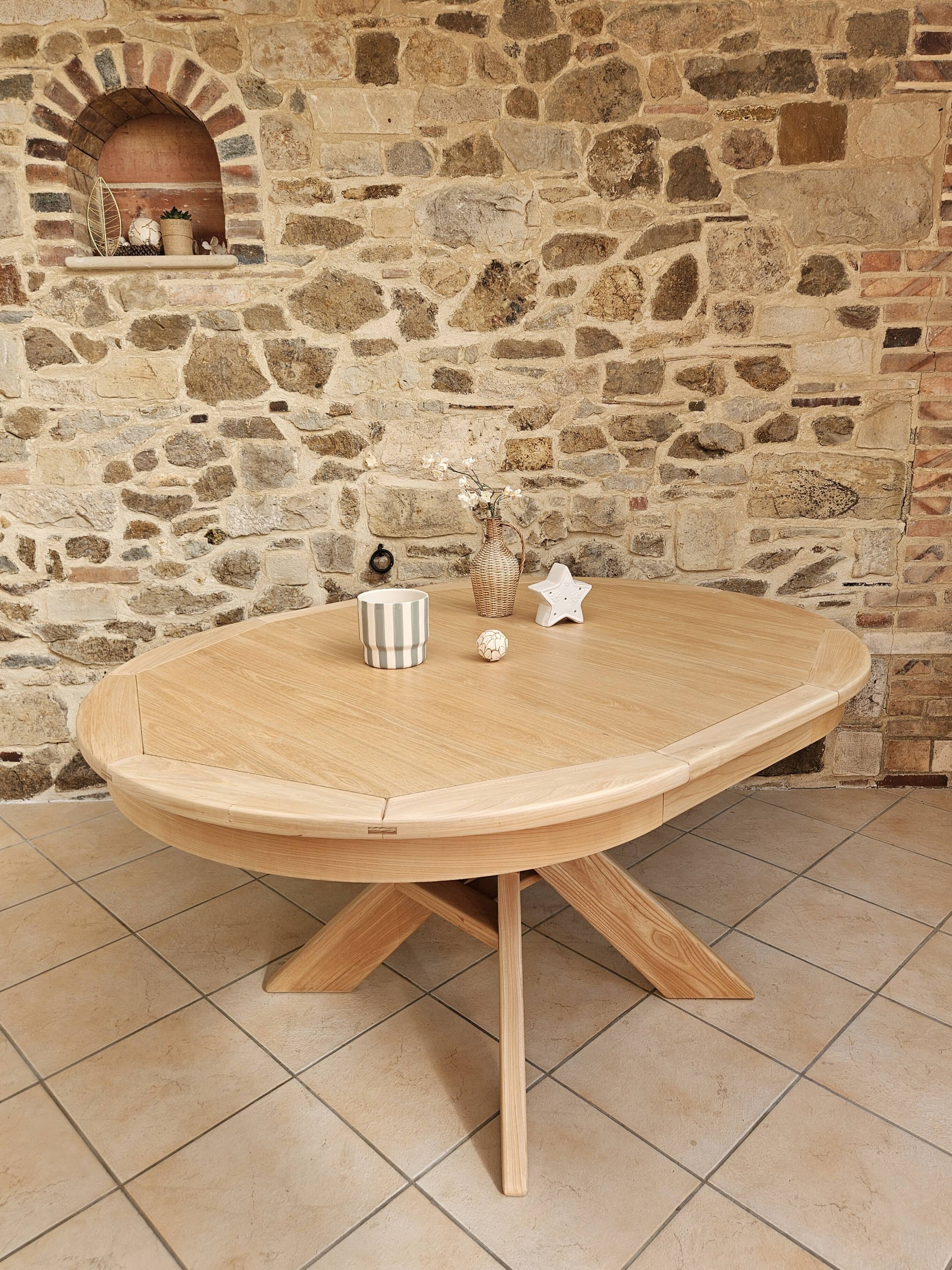 Table ronde orme style Pierre Chapo