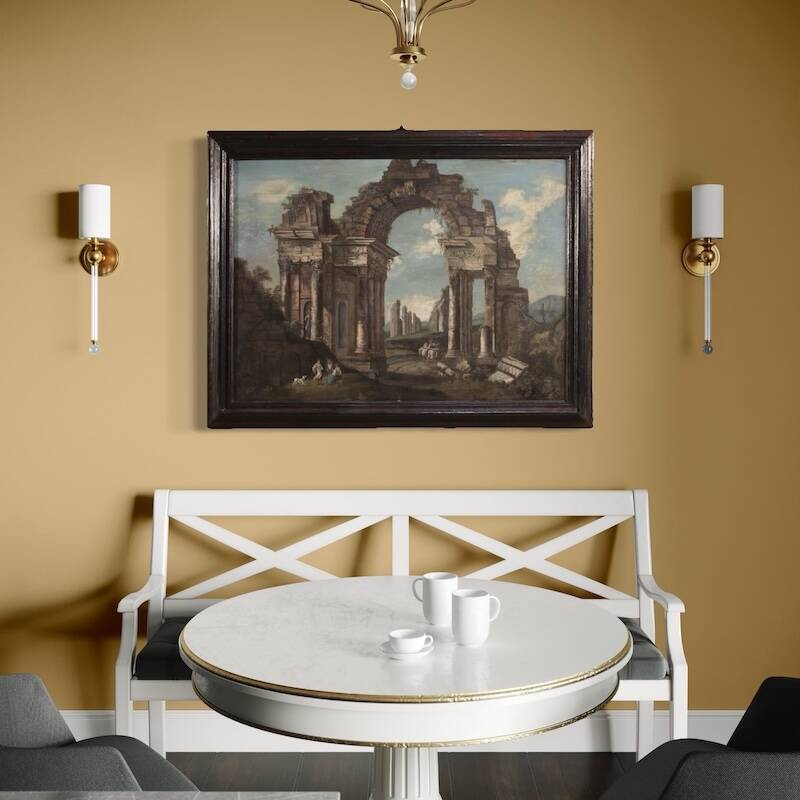 Peinture capriccio architecturale italienne du 20e siècle