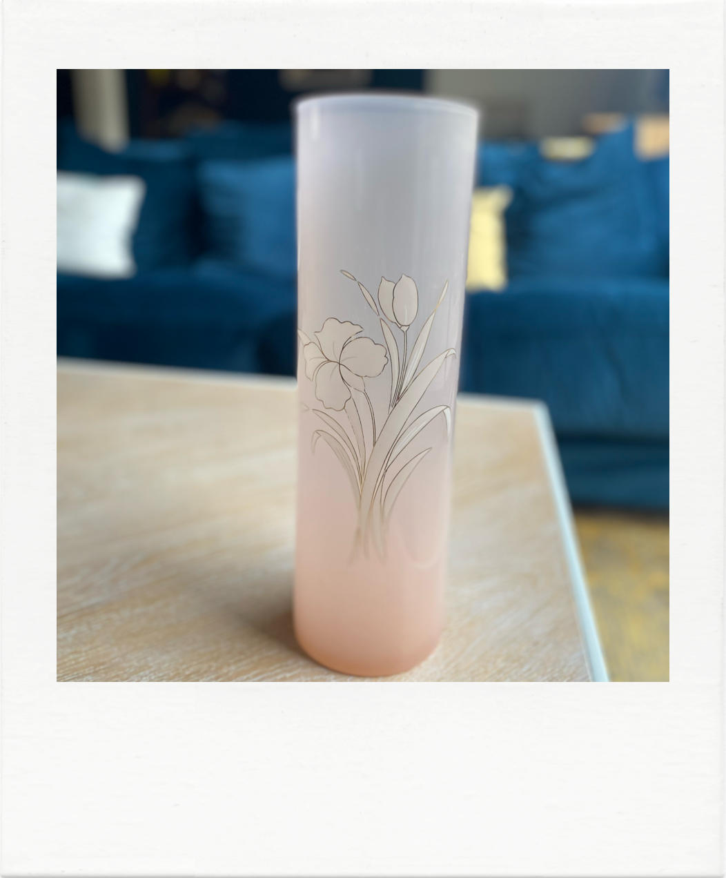 Pink and gold tube vase