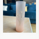 Vase tube rose et or