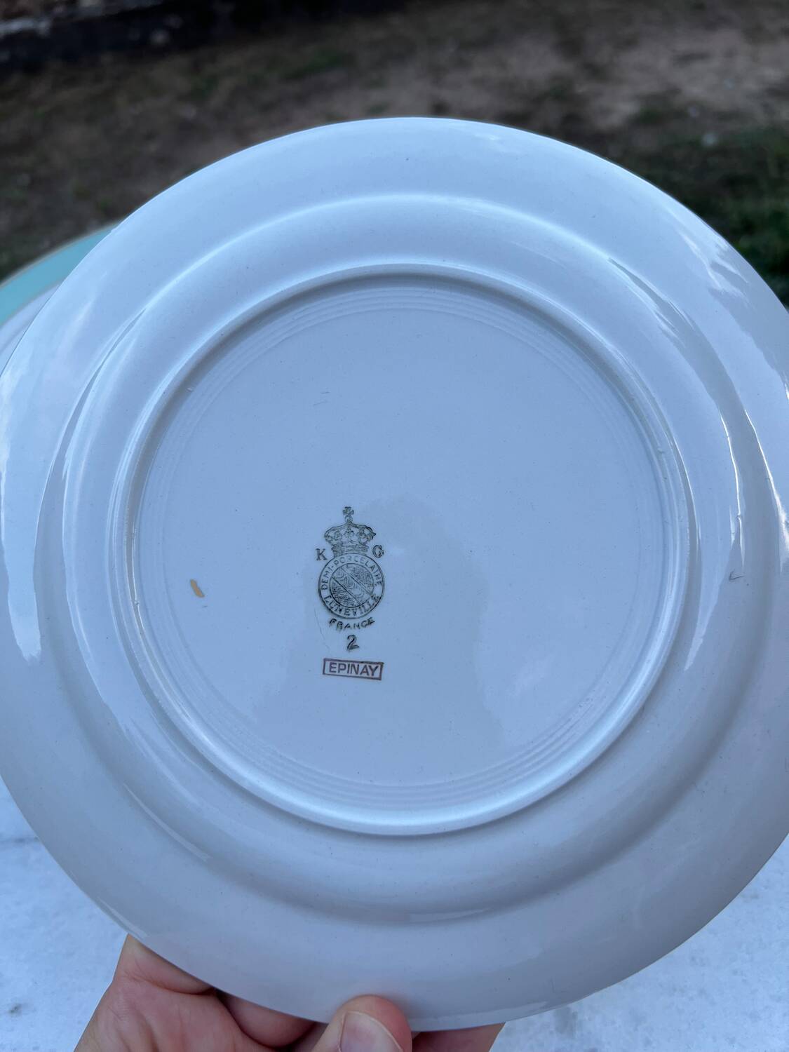 Set of 6 porcelain demi-porcelain plates K&G Lunéville model Épinay