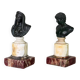 Two bronze busts in the style of the antique, 18th century.