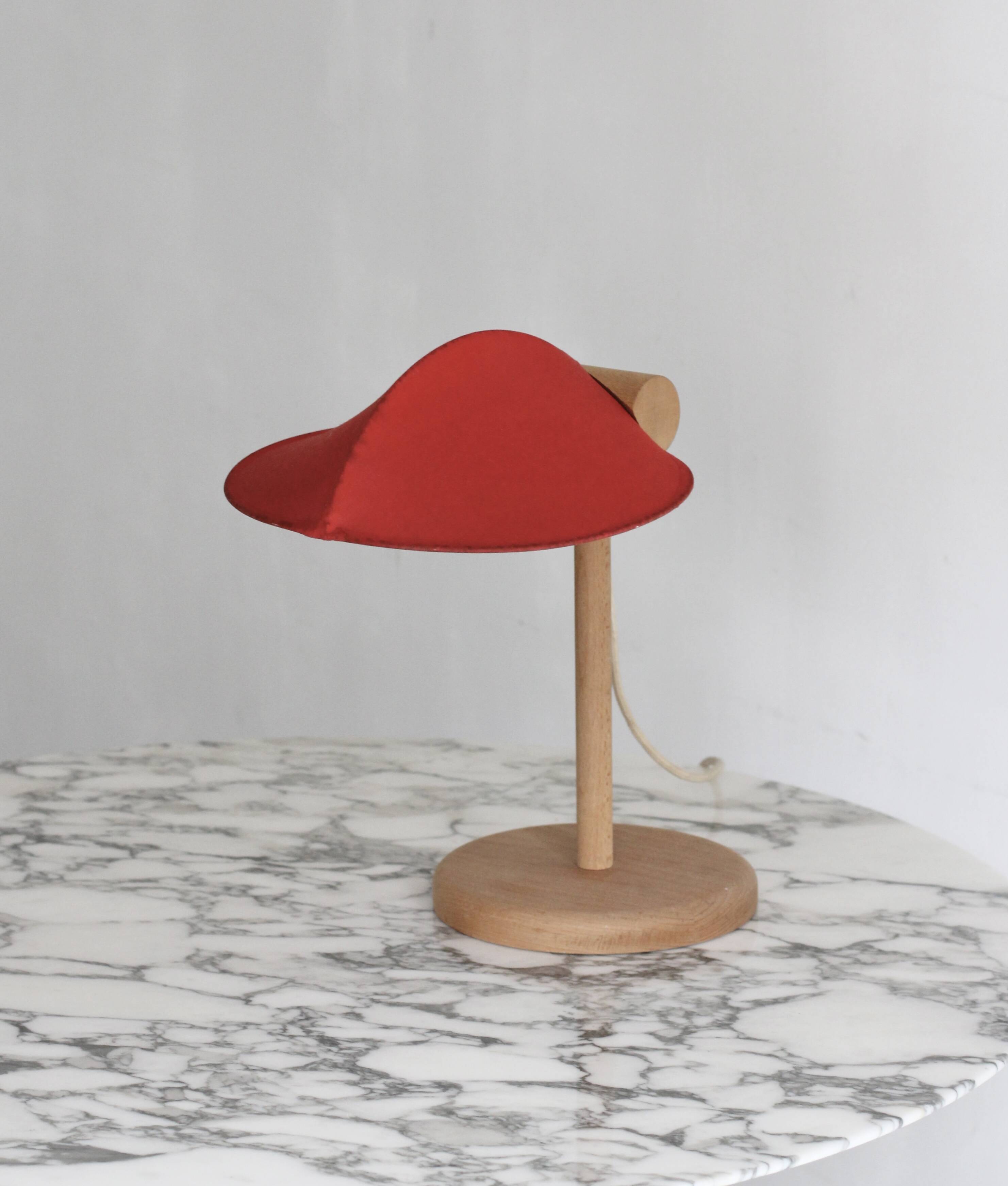 Lampe italienne en bois et coton