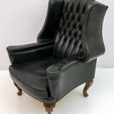 Georgian Style Rare Original Chesterfield Leather Armchair, 1950s
