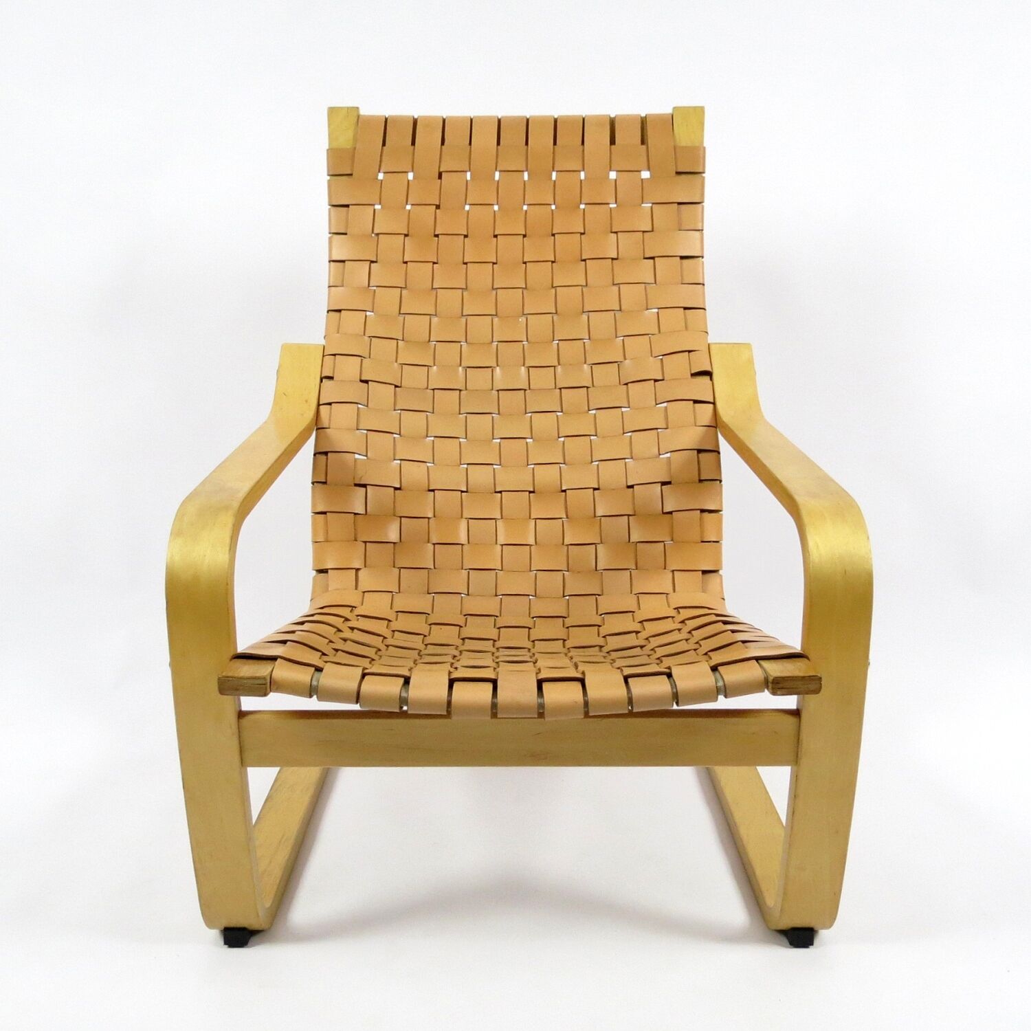 Leather and beechwood armchair by Noboru Nakamura for Ikea, 1990s