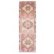 Vintage Turkish hand-knotted wool cotton pink runner rug 88x283