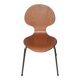 Chaise design fourmi ETNE, bois et métal chromé