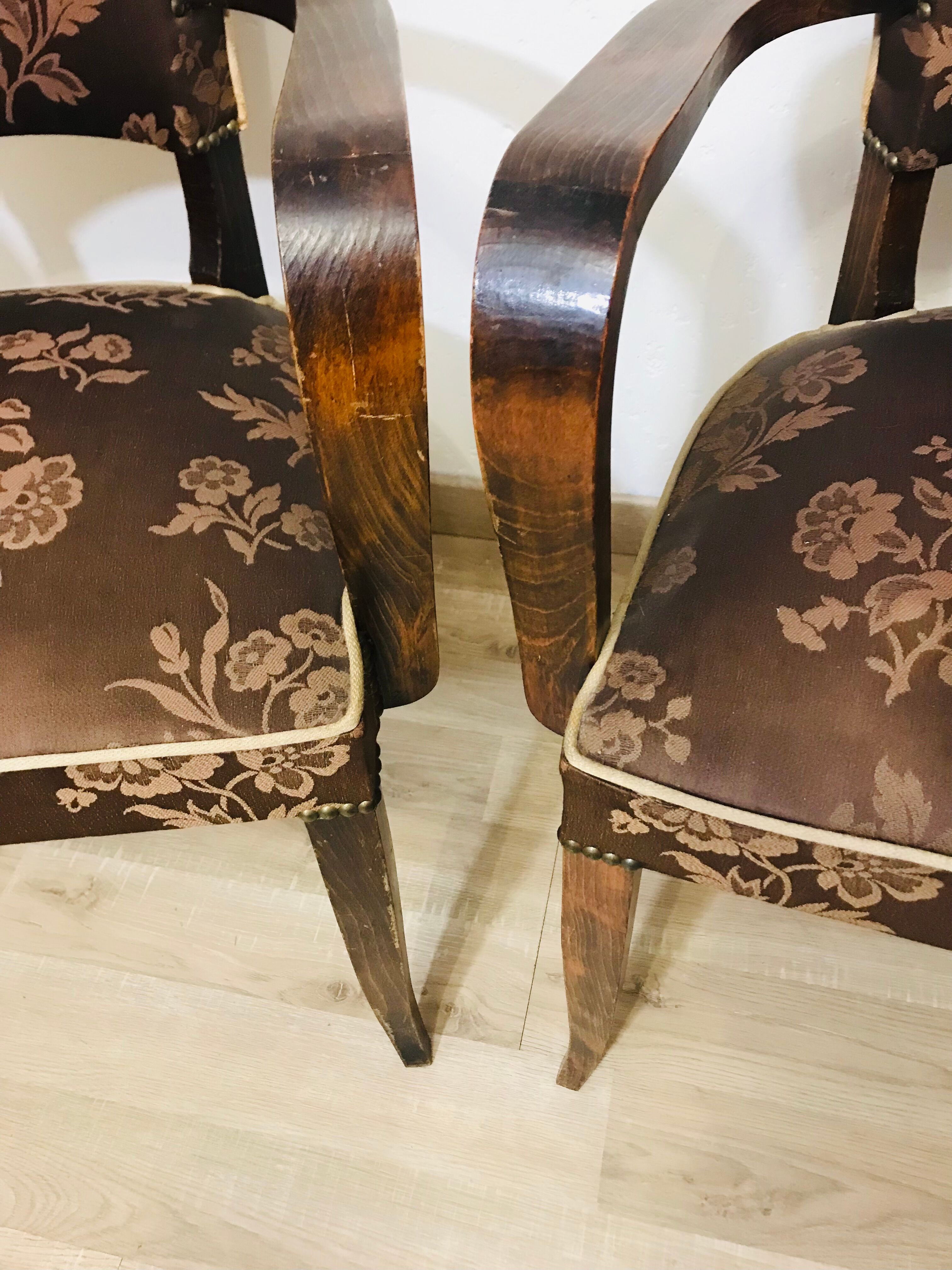 Pair of bridge armchairs
