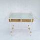 Bureau en verre acrylique et laiton par Charles Hollis Jones