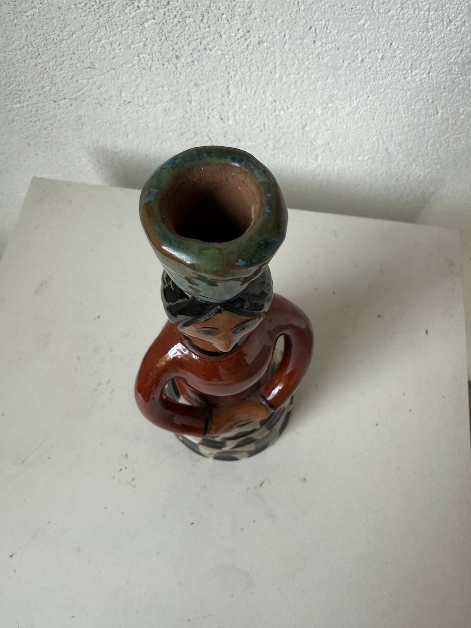 Ceramic candle holder for women, 1920/1930, Soufflenheim